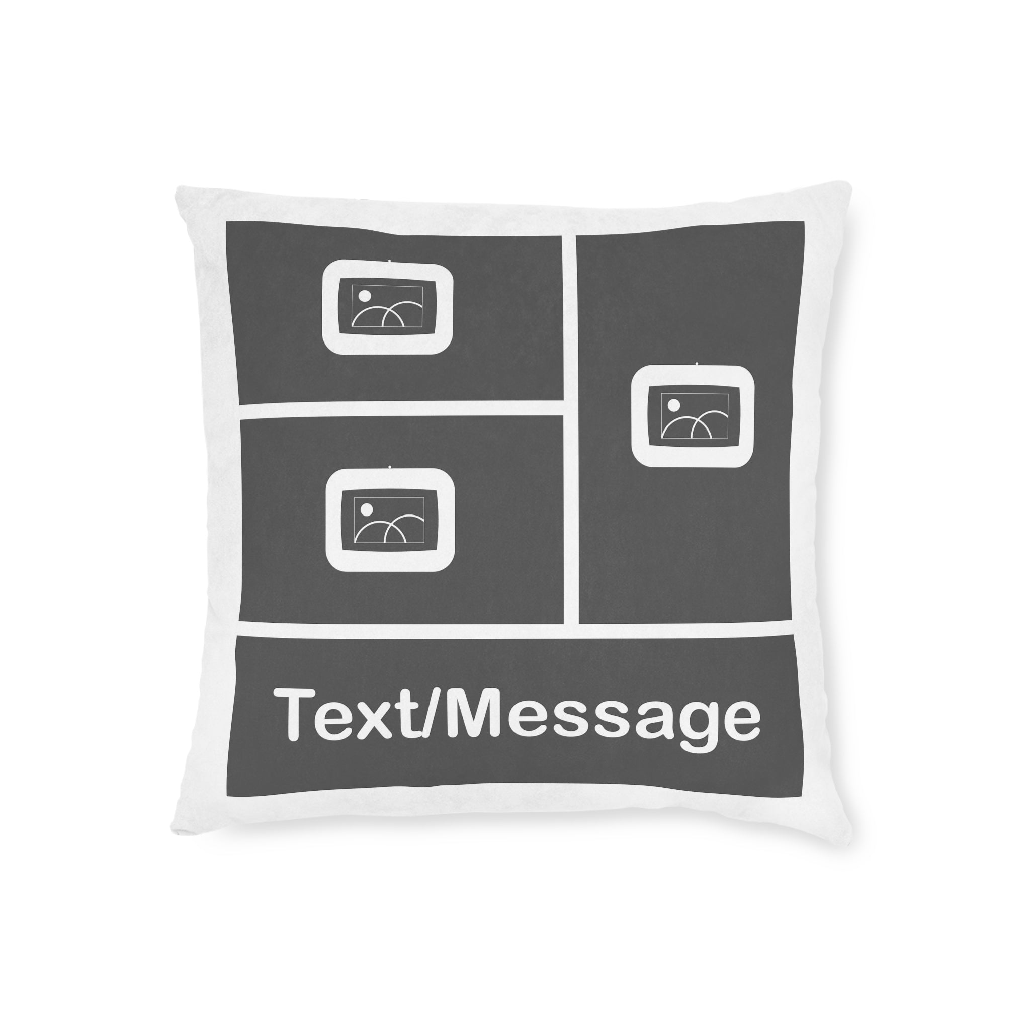 3 Photo Couples Cushion With Text