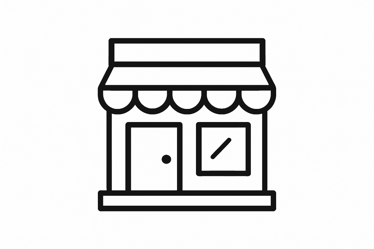 a small picture icon of a shop